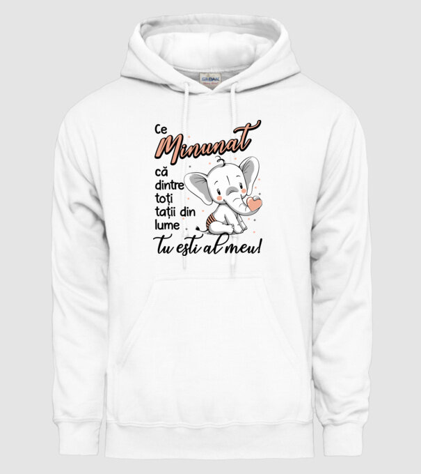 Ce minunat că dintre toți tații din lume, tu ești al meu! model alb pe tricou