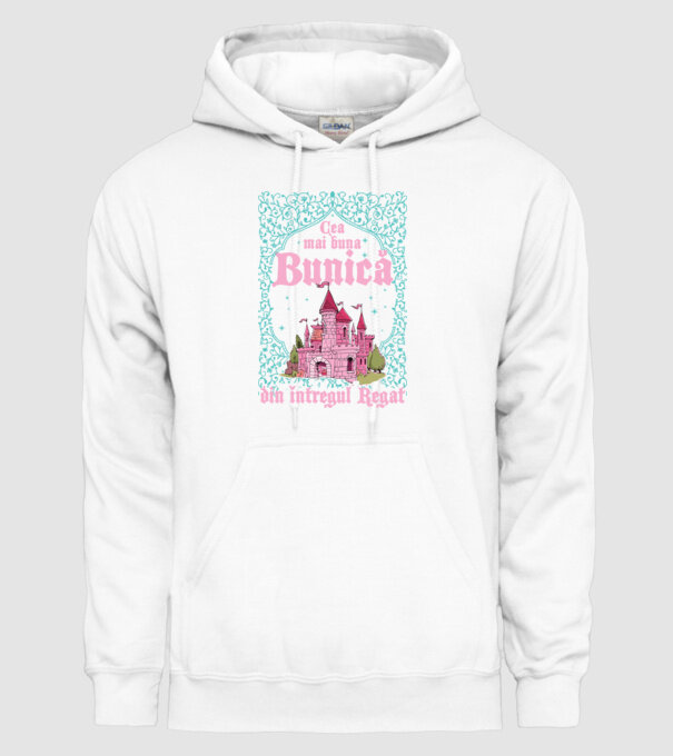 Cea mai bună bunică din întregul regat model alb pe tricou