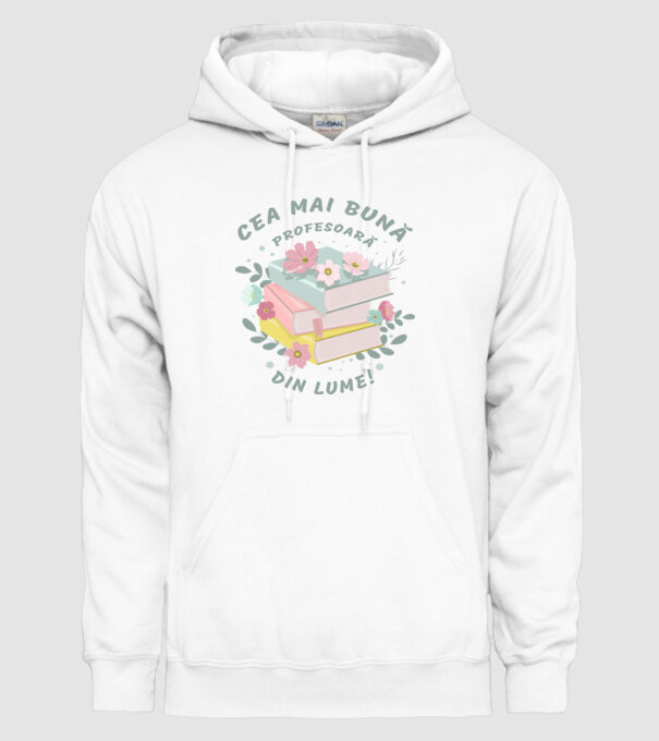 Cea mai bună profesoară din lume model alb pe tricou