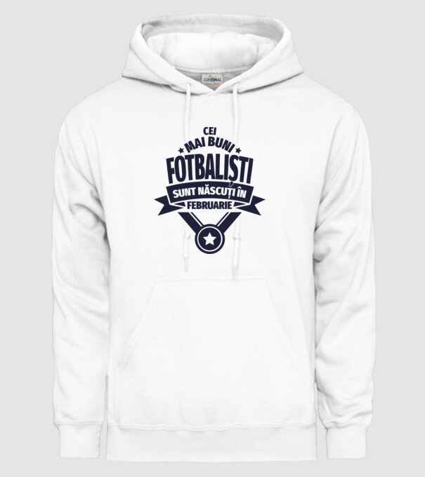 Cei mai buni fotbaliști sunt născuți în Februarie model alb pe tricou