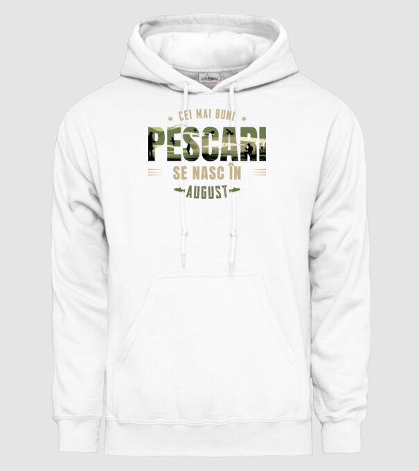 Cei mai buni pescari se nasc în august model alb pe tricou