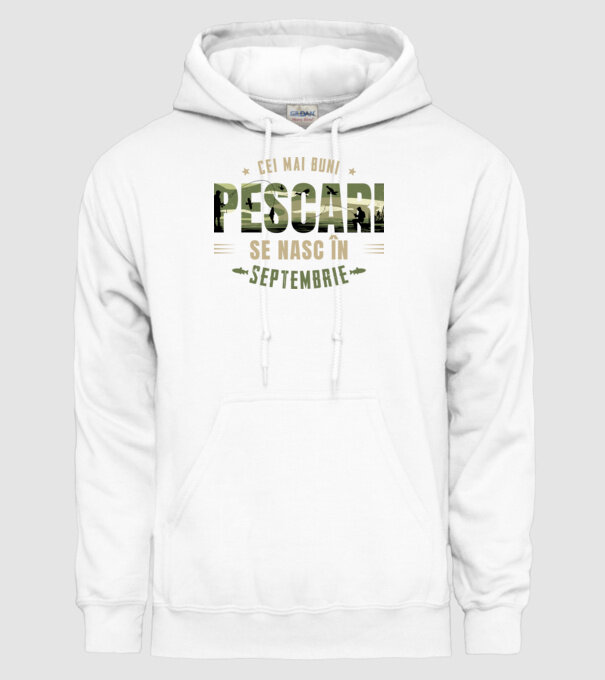 Cei mai buni pescari se nasc în septembrie model alb pe tricou