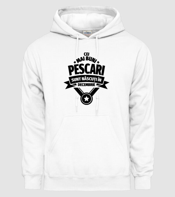 Cei mai buni pescari sunt născuți în decembrie model alb pe tricou