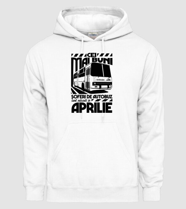 Cei mai buni șoferi de autobuz sunt născuți în Aprilie model alb pe tricou