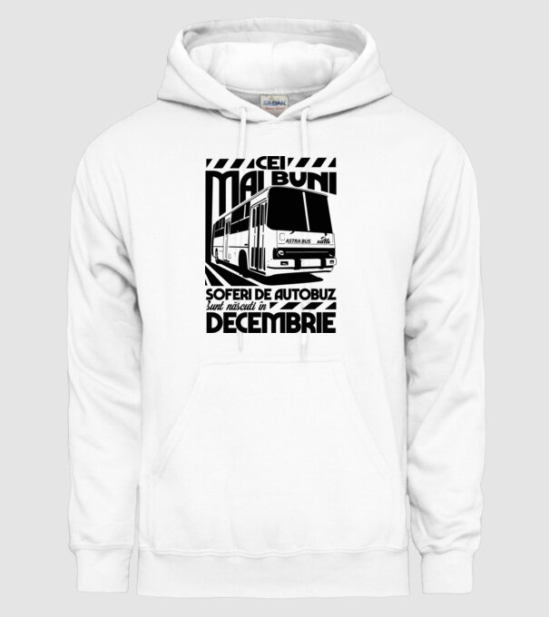 Cei mai buni șoferi de autobuz sunt născuți în Decembrie model alb pe tricou