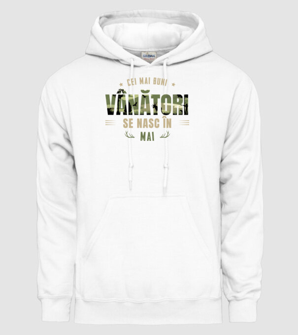 Cei mai buni vânători se nasc în mai model alb pe tricou
