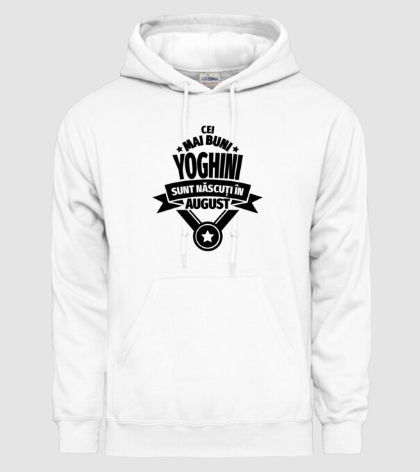 Cei mai buni yoghini sunt născuți în august model alb pe tricou