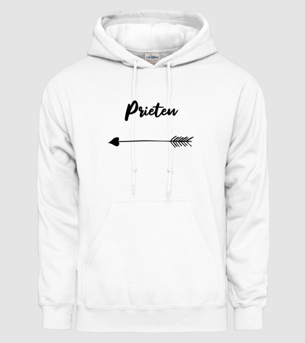 prieten model alb pe tricou