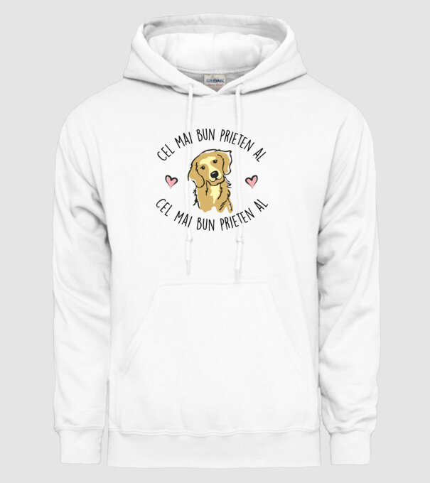 Cel mai bun prieten al meu este un golden retriever model alb pe tricou