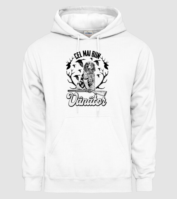 Cel mai bun vânător model alb pe tricou
