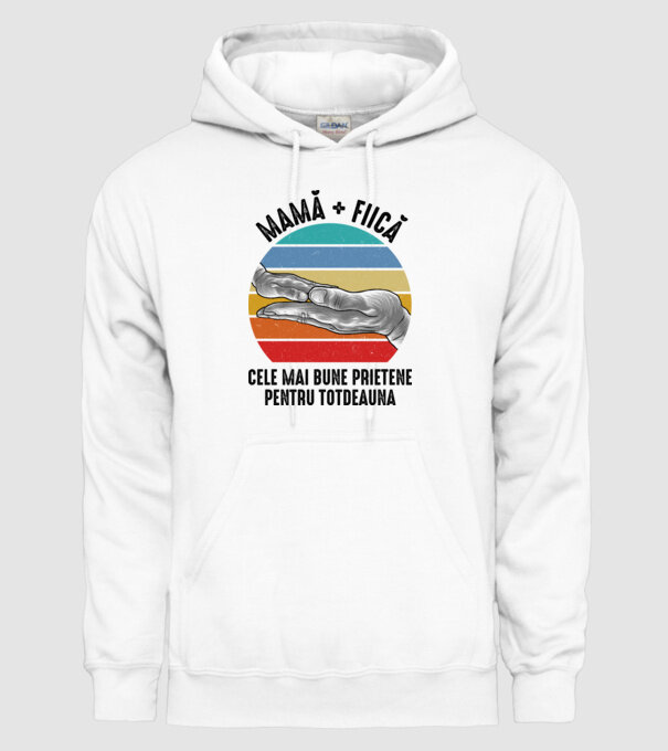 MAMĂ + FIICĂ- Cele mai bune prietene pentru totdeauna model alb pe tricou