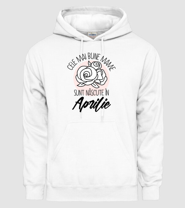 Cele mai bune mame sunt născute în Aprilie model alb pe tricou
