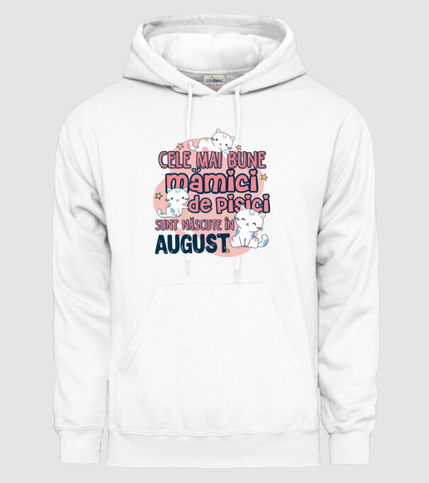Cele mai bune mămici de pisici August model alb pe tricou