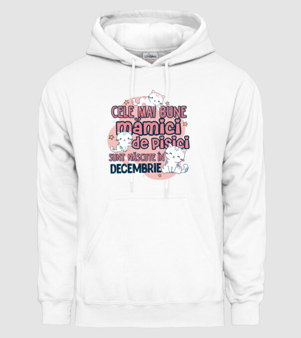Cele mai bune mămici de pisici decembrie model alb pe tricou