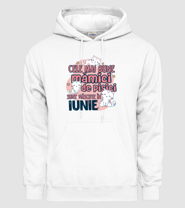 Cele mai bune mămici de pisici iunie model alb pe tricou