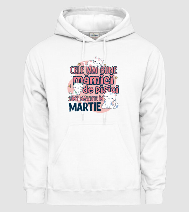Cele mai bune mămici de pisici Martie model alb pe tricou