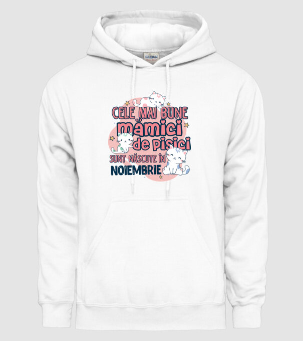 Cele mai bune mămici de pisici noiembrie model alb pe tricou