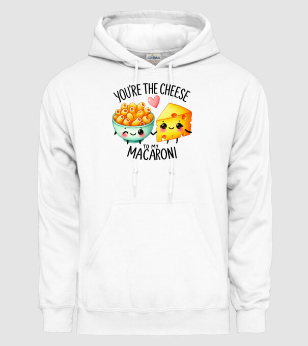 Cheese to my Macaroni model alb pe tricou