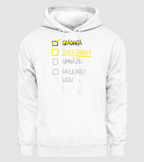Cheklist educație - grădiniță alb model alb pe tricou