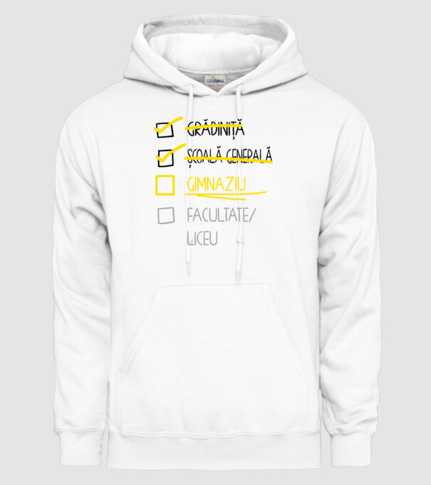 Cheklist educație - Școala primară alb model alb pe tricou
