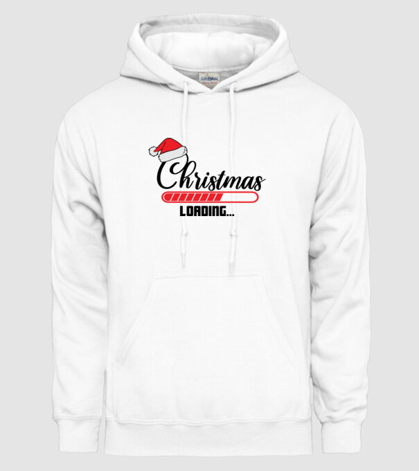 Christmas is loading model alb pe tricou
