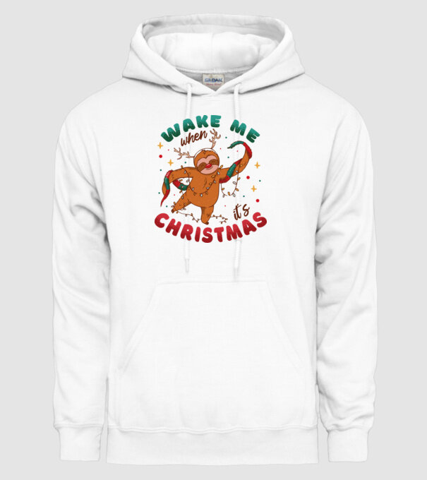 Christmas Sloth model alb pe tricou