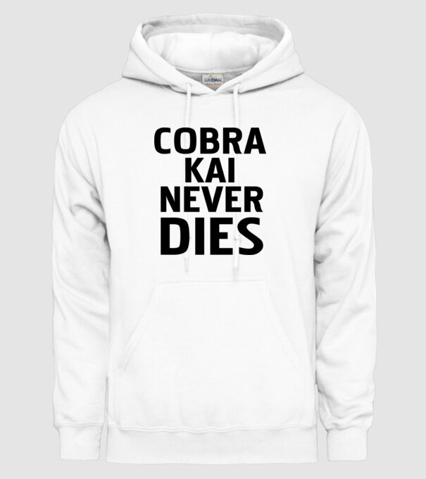 cobra kai never dies model alb pe tricou