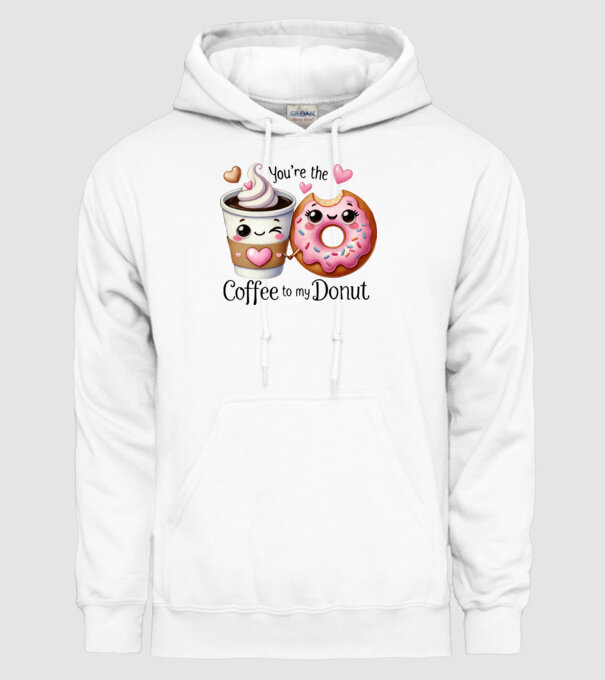 Coffee to my Donut model alb pe tricou