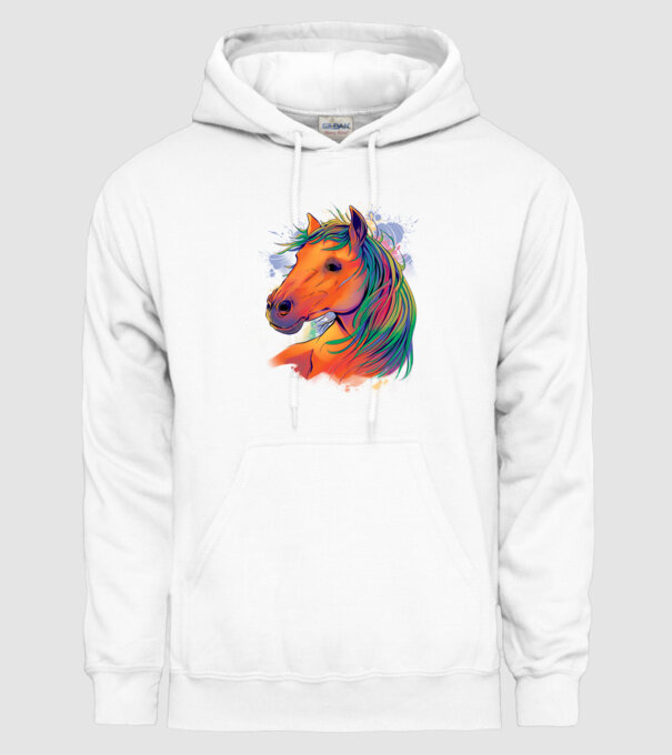 Colorful Horse model alb pe tricou