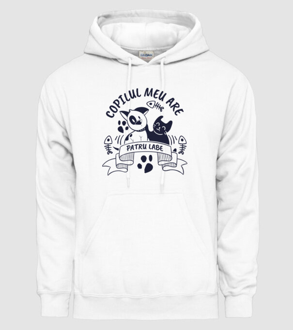 Copilul meu are patru labe model alb pe tricou