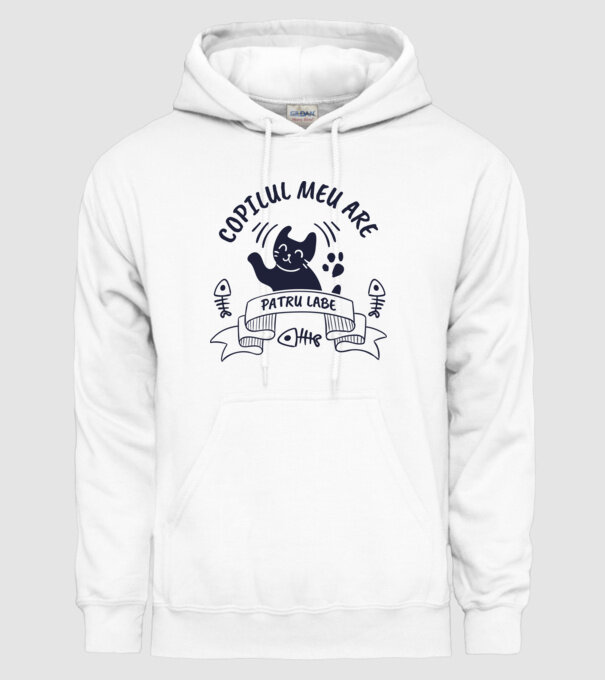 Copilul meu are patru labe model alb pe tricou
