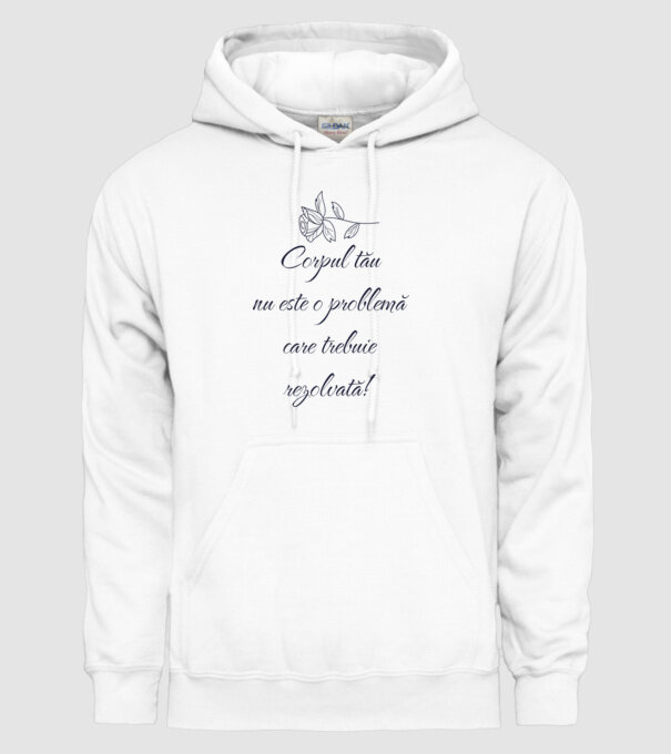 corpul tău nu este o problemă care trebuie rezolvată! model alb pe tricou