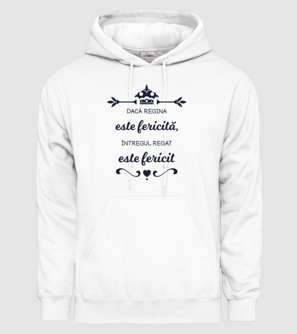 dacă regina este fericită, întregul regat este fericit model alb pe tricou