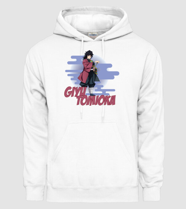 Demon Slayer Giyu model alb pe tricou