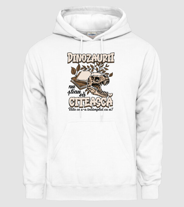 Dinozaurii nu știau să citească model alb pe tricou