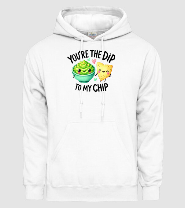 Dip to my Chip model alb pe tricou