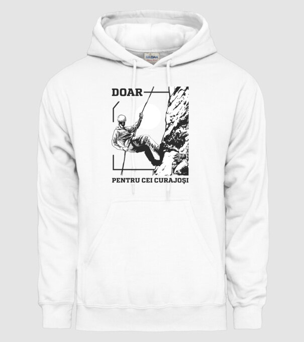 Doar pentru cei curajoși model alb pe tricou