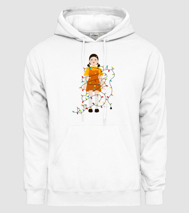 doll squid game model alb pe tricou