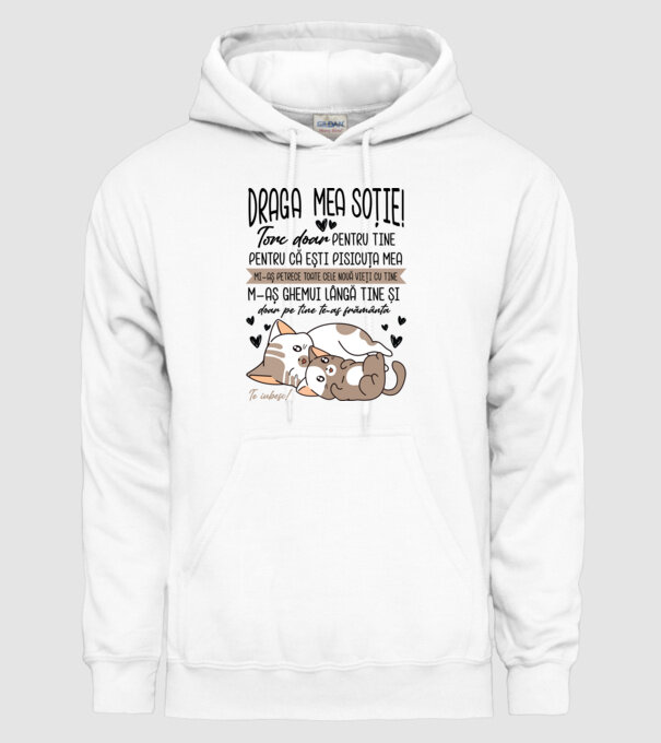 Draga mea soție model alb pe tricou