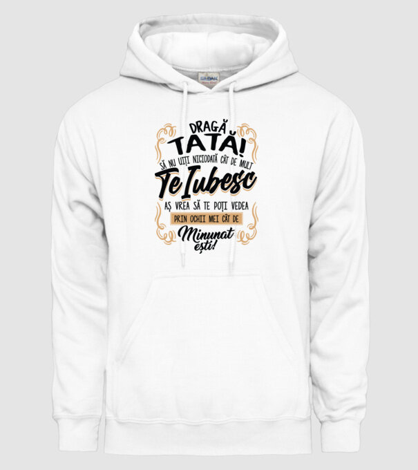 Dragă meu tată model alb pe tricou