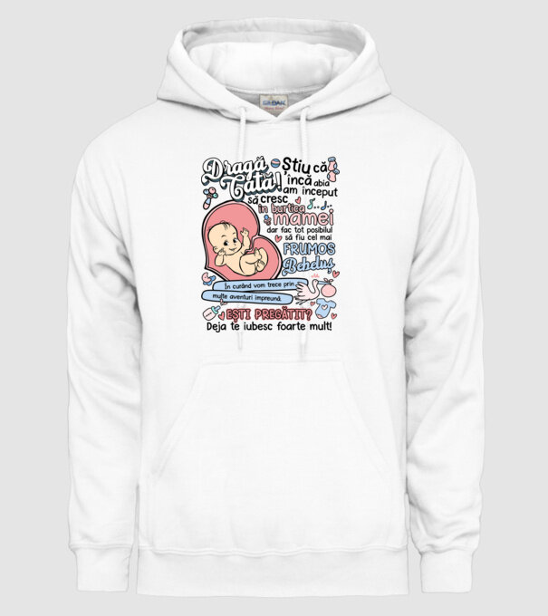 Dragă tată model alb pe tricou