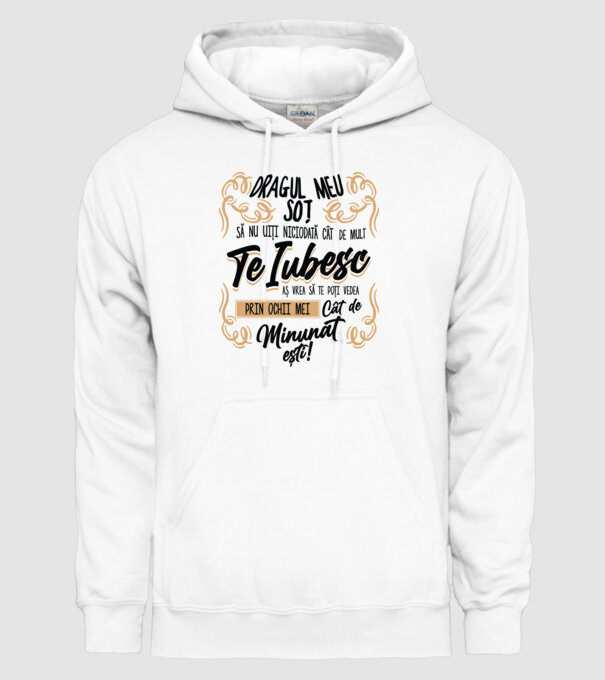 Dragul Mea soț model alb pe tricou