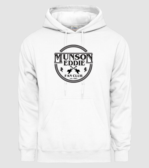 eddie munson fan club est 1983 model alb pe tricou