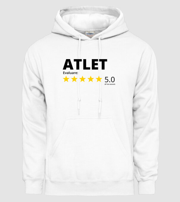 Evaluare 5 ATLET model alb pe tricou