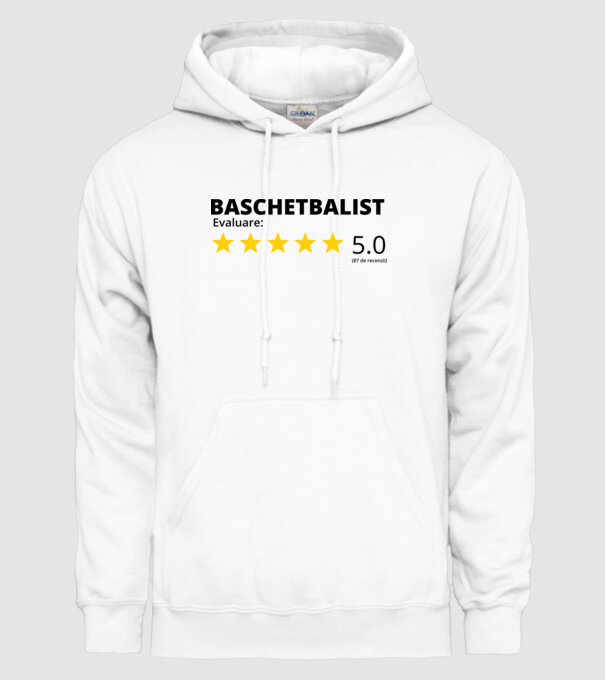 Evaluare 5 BASCHETBALIST model alb pe tricou