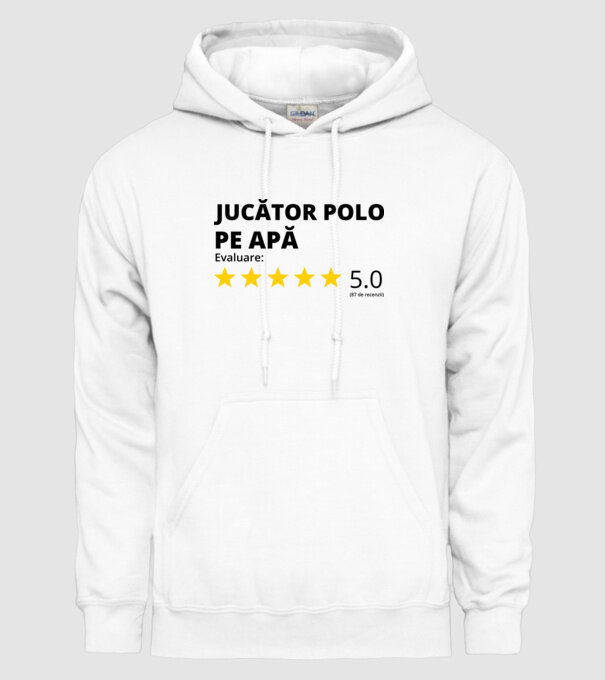 Evaluare 5 JUCĂTOR POLO PE APĂ model alb pe tricou