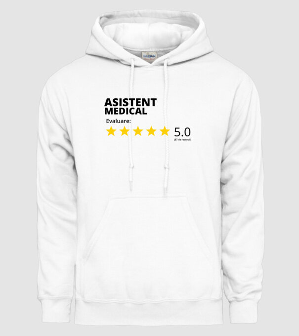 Evaluare - ASISTENT MEDICAL model alb pe tricou