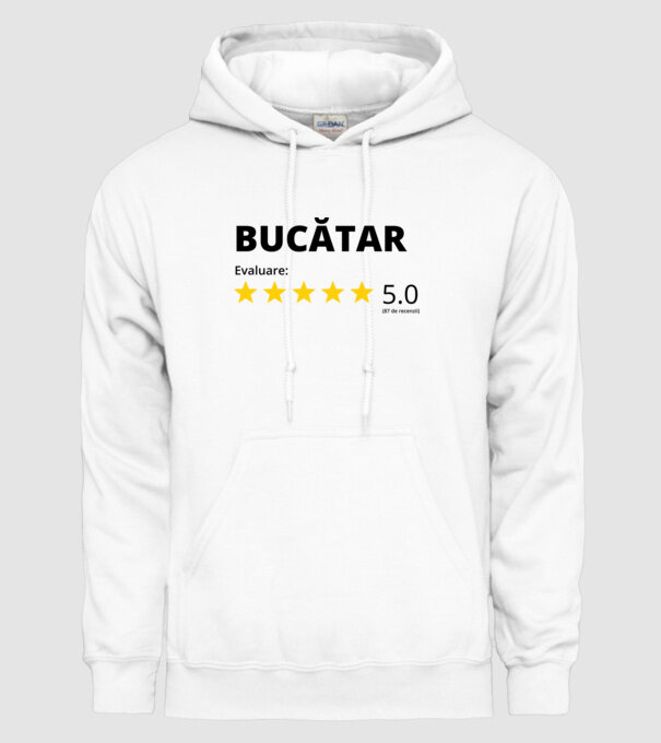 Evaluare - BUCĂTAR model alb pe tricou