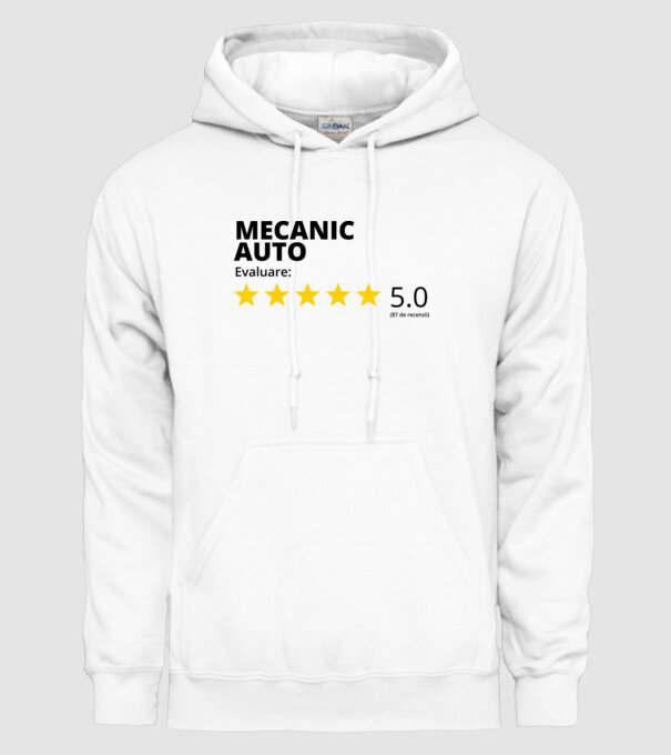 Evaluare - MECANIC AUTO model alb pe tricou