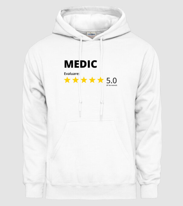 Evaluare - MEDIC model alb pe tricou